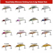 Ryuji Baby Minnow 5 Cm 4.5 Gr Sinking Lrf Maket Balık Yem