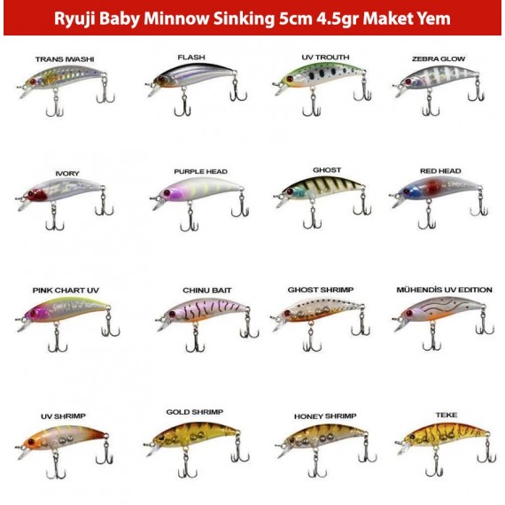 Ryuji Baby Minnow 5 Cm 4.5 Gr Sinking Lrf Maket Balık Yem