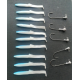 Mavi Beyaz Silikon Zargana paketi (10 adet 6.5cm zargana  + 5 adet 2-3gr zoka)