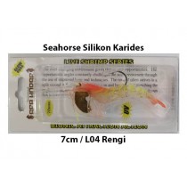 Seahorse L04 7cm Silikon Karides (Sarı çizgili Turuncu kuyruklu)