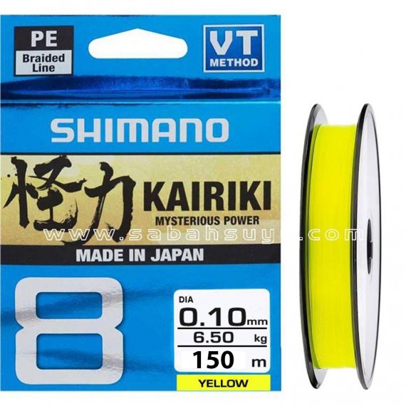 Shimano Kairiki 8 Örgü 150m Yellow 0.10mm 6.5kg çekerli İp Misina 