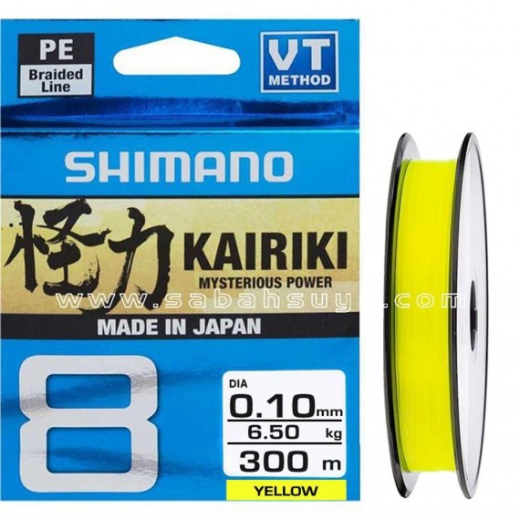 Shimano Kairiki 8 Örgü 300m Yellow 0.10mm 6.5kg çekerli  İp Misina